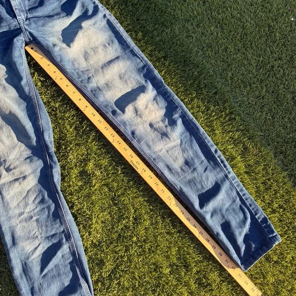 Vintage Y2K Fashion Wear Jeans 26x33 Denim Faded Slim Skinny Jeans Embroidered - Picture 4 of 10